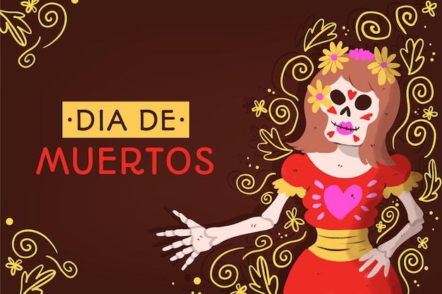 Priorità bassa dell'acquerello día de muertos