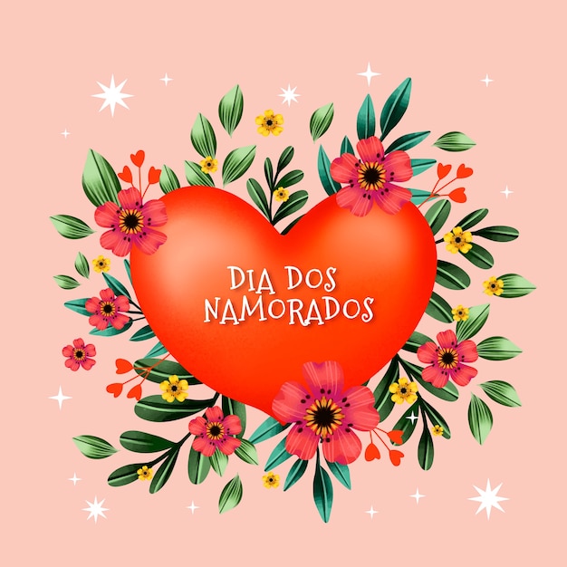 watercolor dia dos namorados illustration
