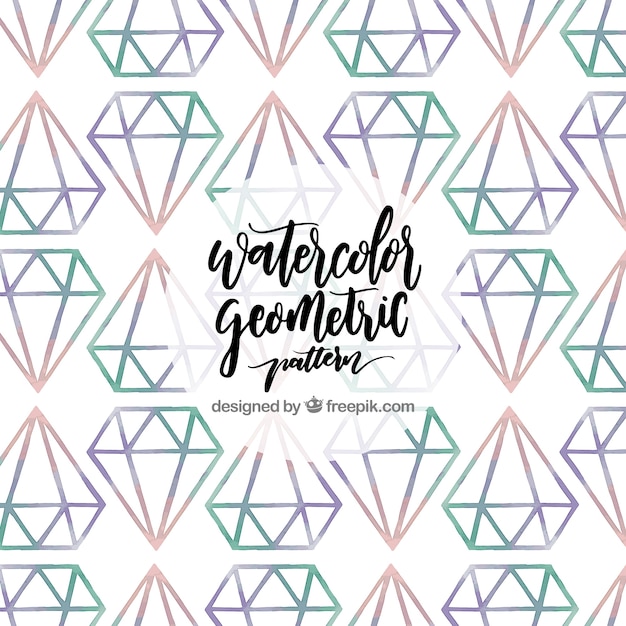 Vector watercolor diamond decorative pattern