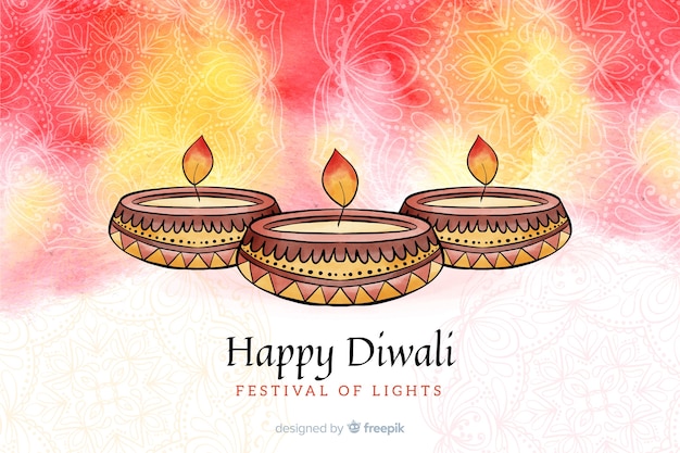 Vector watercolor diwali background