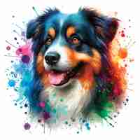 Vector watercolor dog head