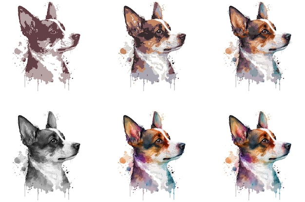 watercolor dog vector illustration tshirt print