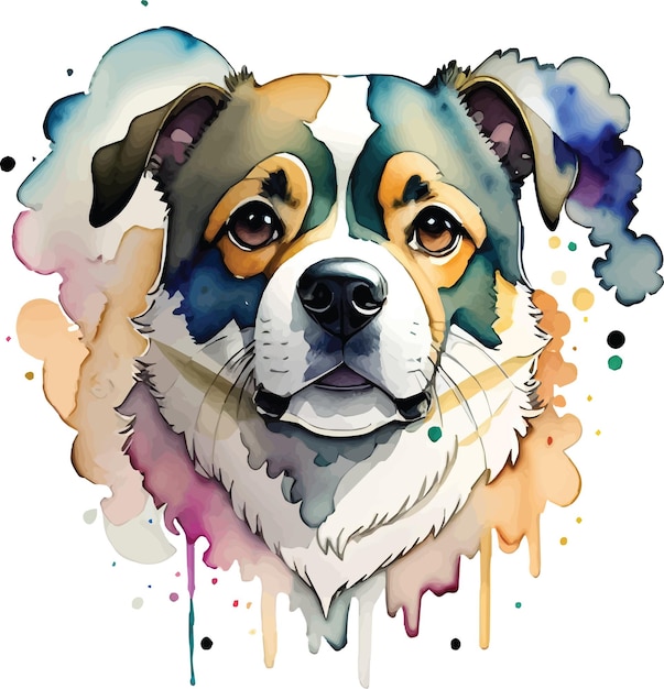 Vector watercolor dog