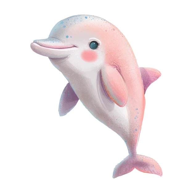 Vector watercolor of dolphin white background 11