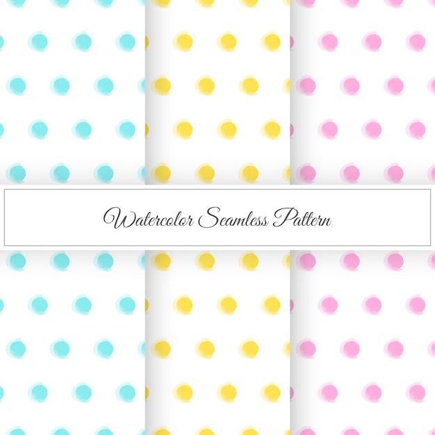 Vector watercolor dot pattern background collection