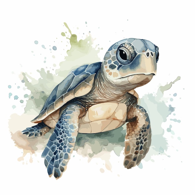 Vector a watercolor drawing of a turtle