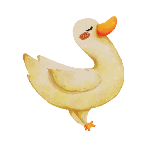 Vector watercolor duck farm animals graphics