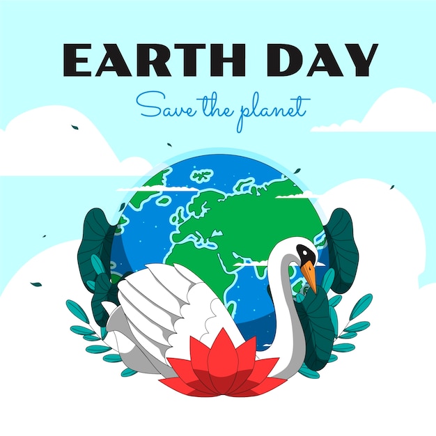 Vector watercolor earth day illustration