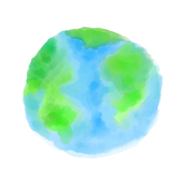 Vector watercolor earth on white background vector