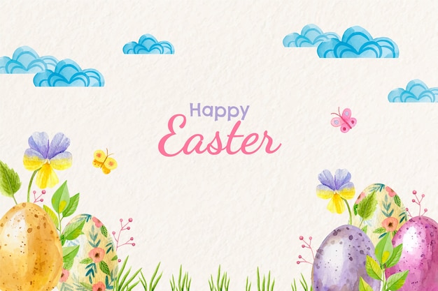 Vector watercolor easter background