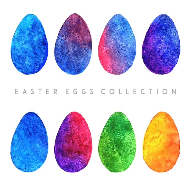 Watercolor Easter Eggs Collection