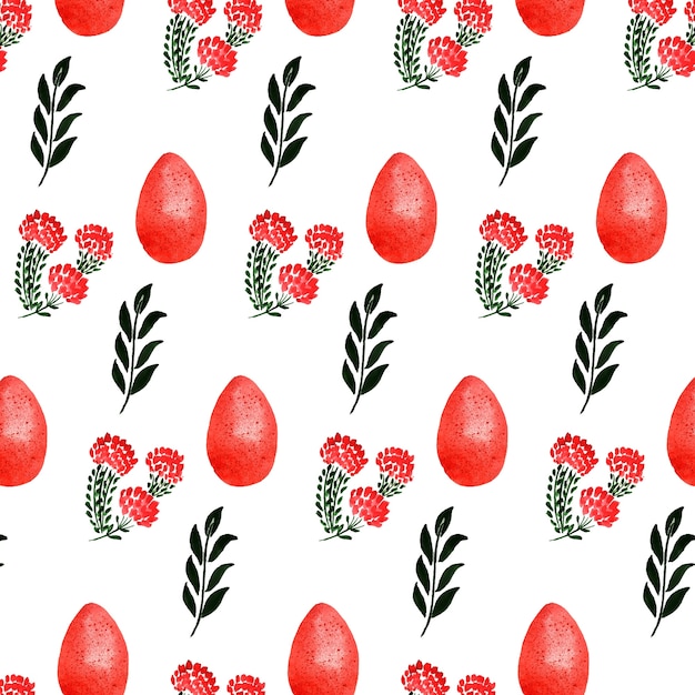 Watercolor Easter Floral Background