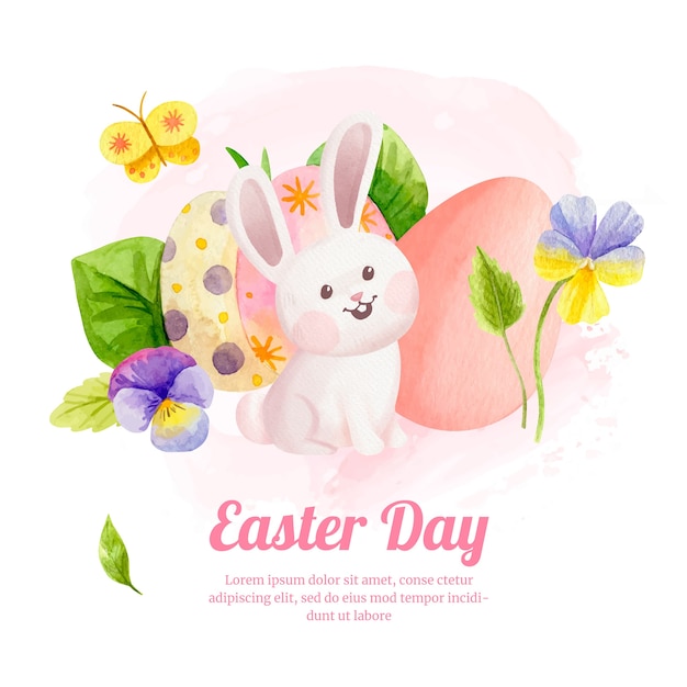 Vector watercolor easter illustration