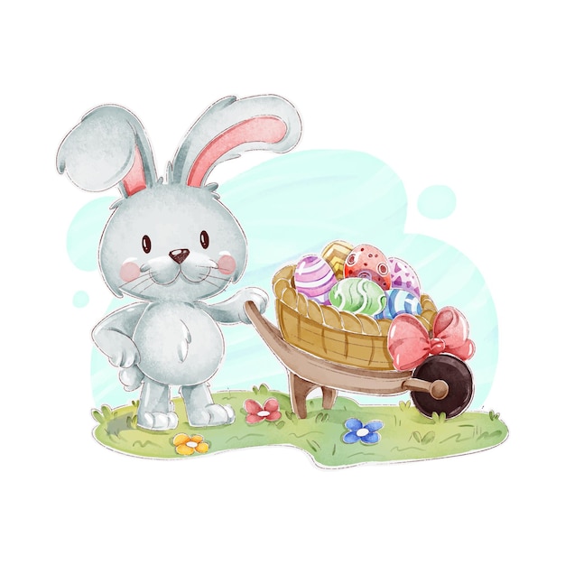 Watercolor easter illustration