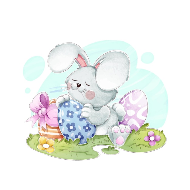 Watercolor easter illustration