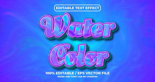 Watercolor editable text effect