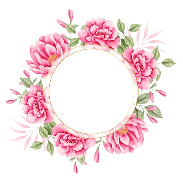 watercolor elegant lovely floral frame