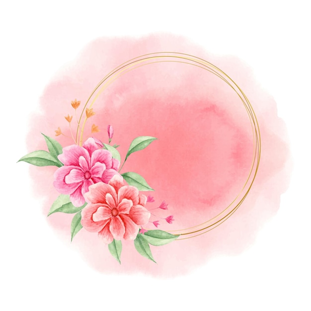 watercolor elegant lovely floral frame