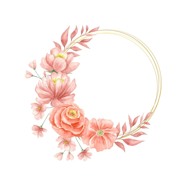 watercolor elegant lovely floral frame