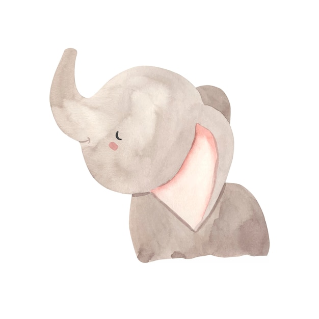 Watercolor elephant illustration for kids