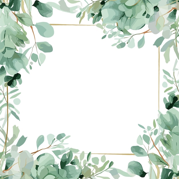 Watercolor eucalyptus brunches frame