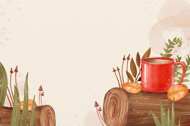 Vector watercolor fall background