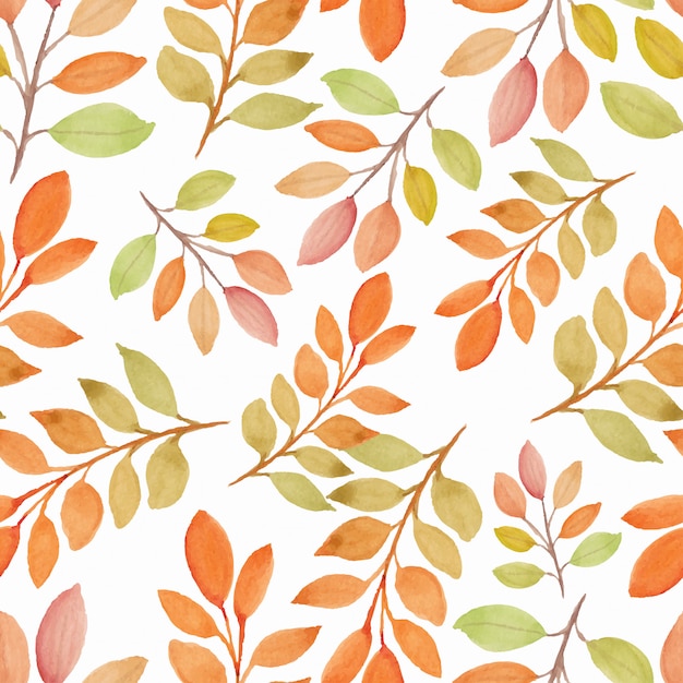 枝と水彩秋シーズン自然シームレスパターン