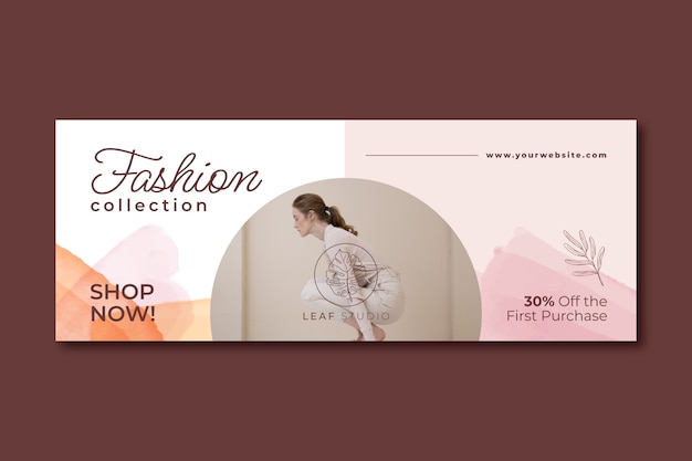 Vector watercolor fashion collection facebook cover