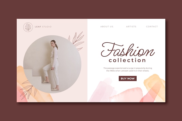 Watercolor fashion collection landing page