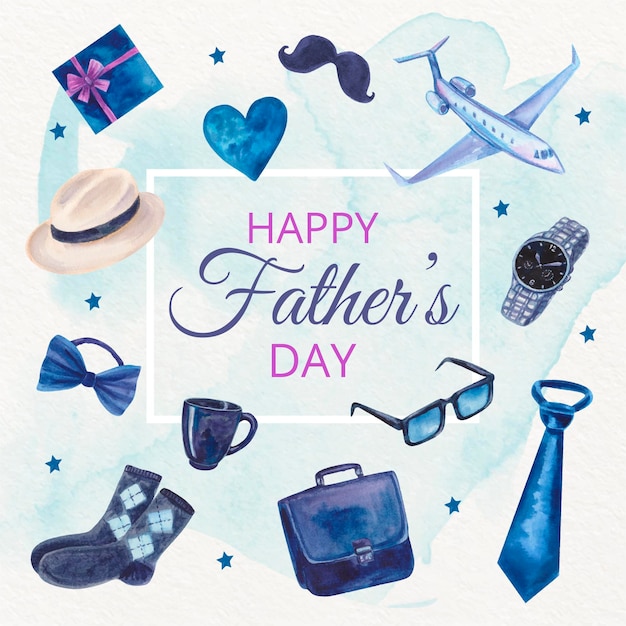 Vector watercolor father's day background