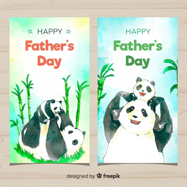 Watercolor father's day banners
