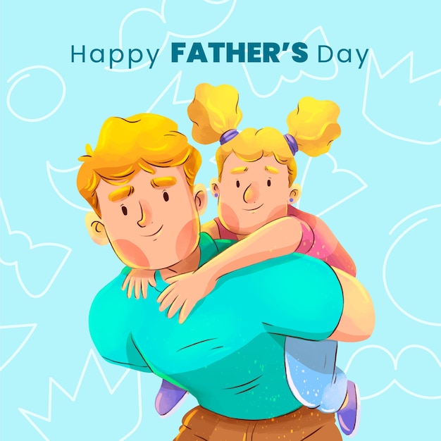 Vector watercolor father's day illustration