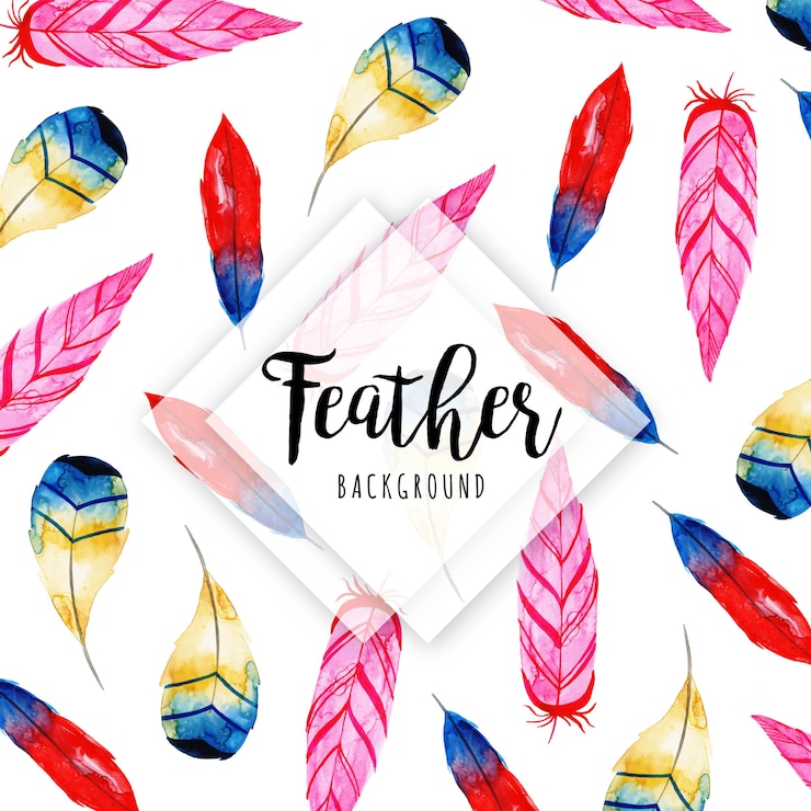 Vector watercolor feathers backgrounds