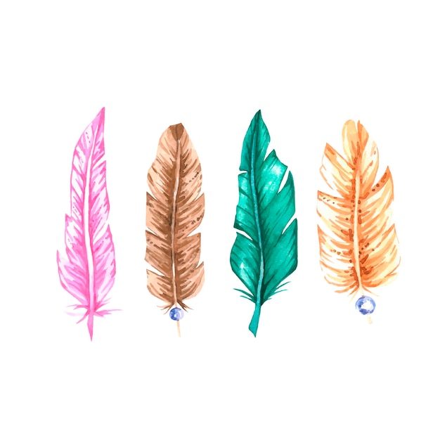 Watercolor Feathers