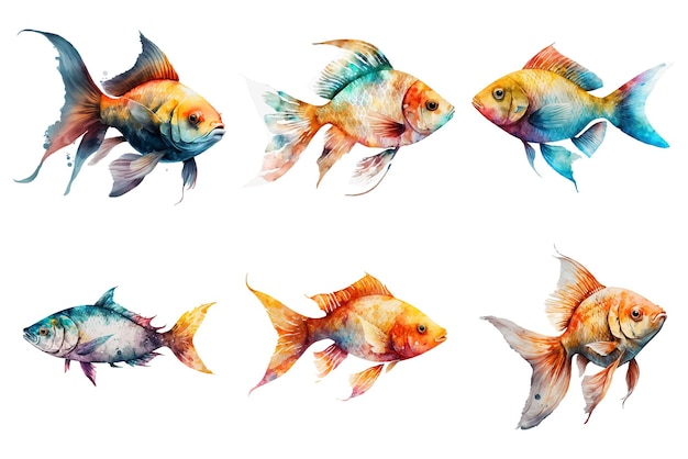 watercolor fish vector illustration