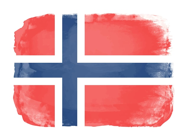 Watercolor flag of norway