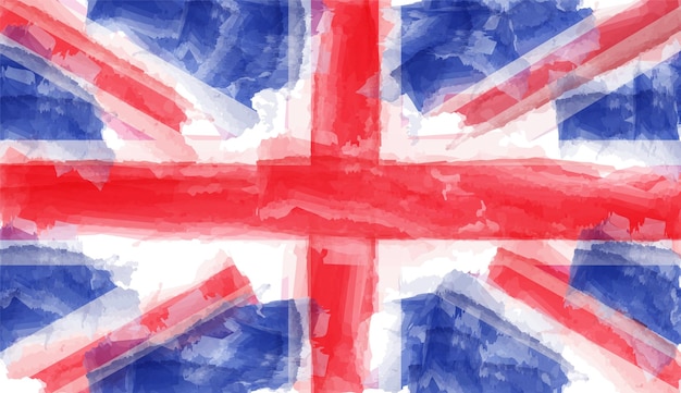 Watercolor flag of united kingdom.