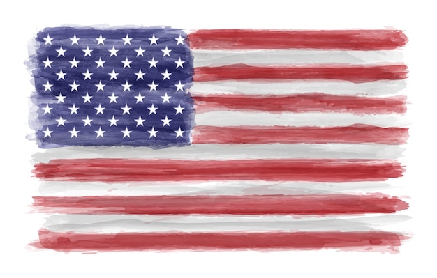 Vector watercolor flag of united states.