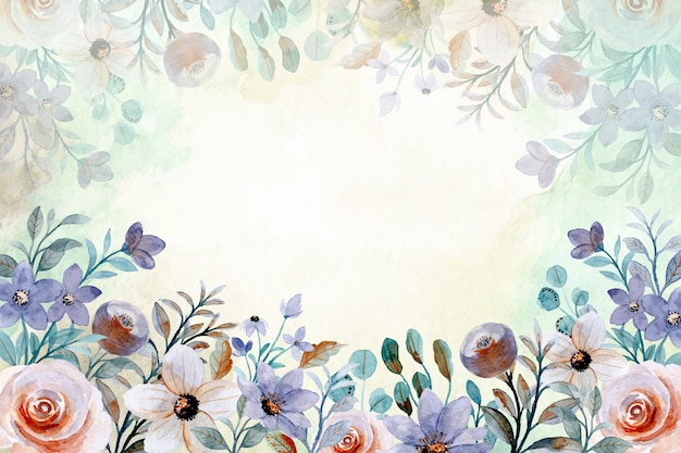 Vector watercolor floral abstract background