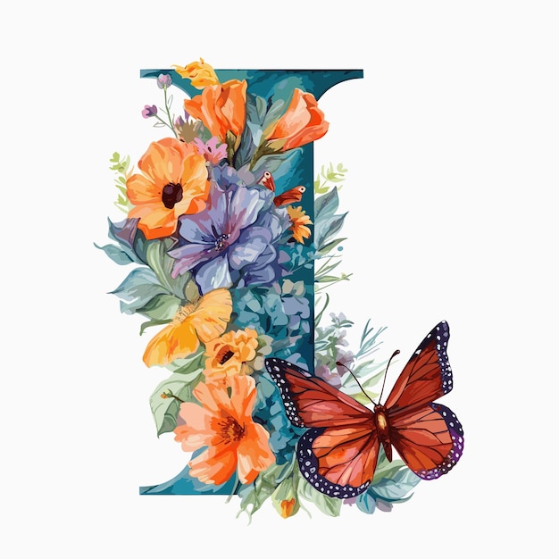 акварель цветочный алфавит тропические цветы иллюстрация реалистичный цветочный алфавит