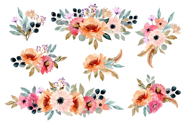 watercolor floral arrangement collection