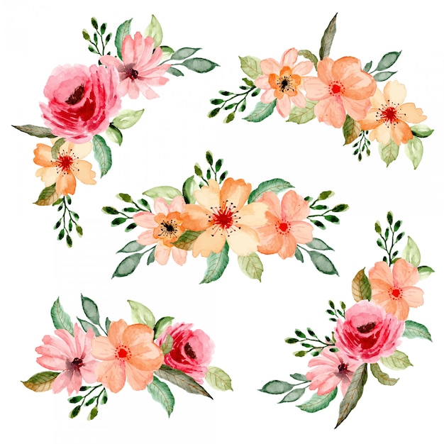 Watercolor floral arrangement collection