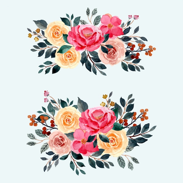 watercolor floral arrangement decoration background