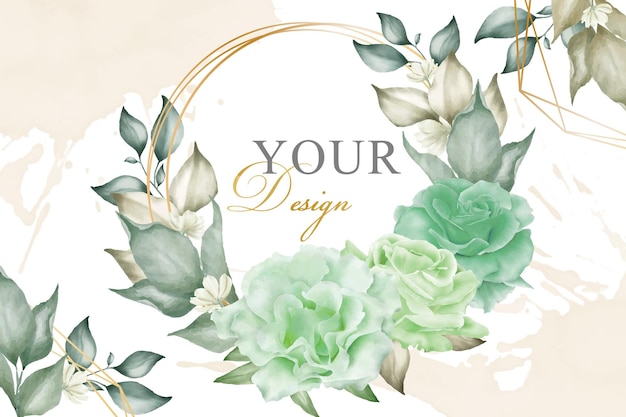 Watercolor floral arrangement template