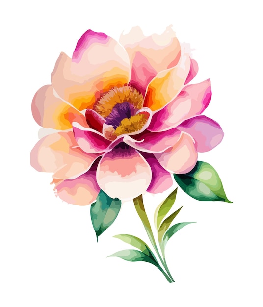 Watercolor floral arrangements with beautiful flowers