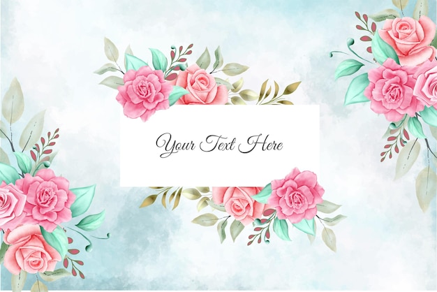 Watercolor floral background with beautiful floral leaves