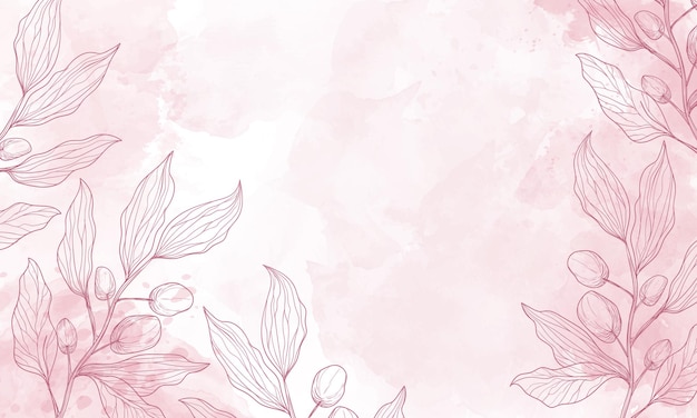 Watercolor floral background with hand drawn flower elements