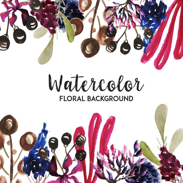 Vector watercolor floral background