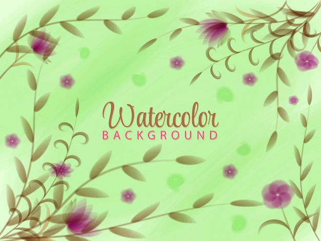 Vector watercolor floral background