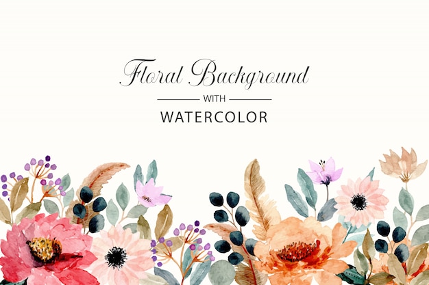 Vector watercolor floral background